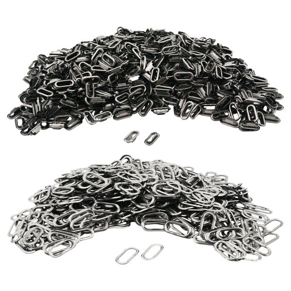 Люверсы металл овальные 24х8 (внутр.), 28х12 (внешн.), металл (≈1000 шт) New Star, чер.никель