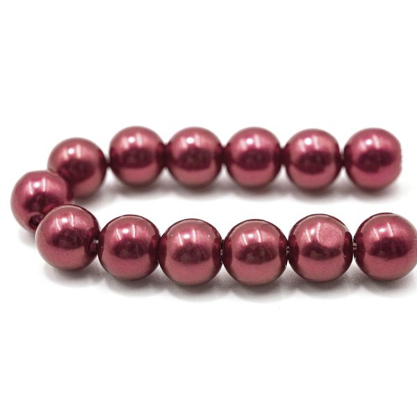 Бусины пластик (жемчуг) ⌀8 мм, 25 г, Astra&Craft, 015 NL бордовый