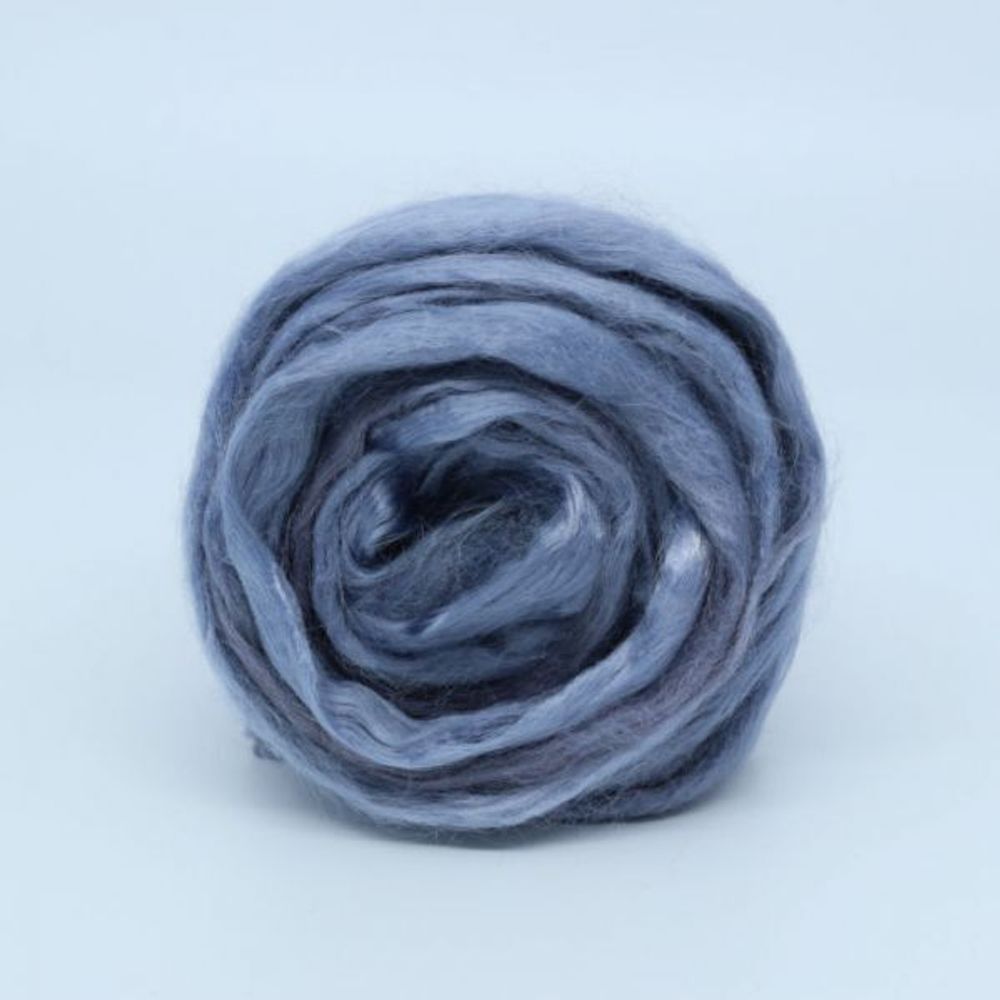 Шерсть для валяния Троицкая Гребенная лента (вискоза) 50г цв.1575 стальной