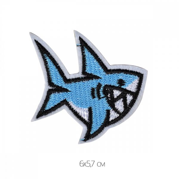 Термоаппликация Акула 6х5,7см, 10 шт