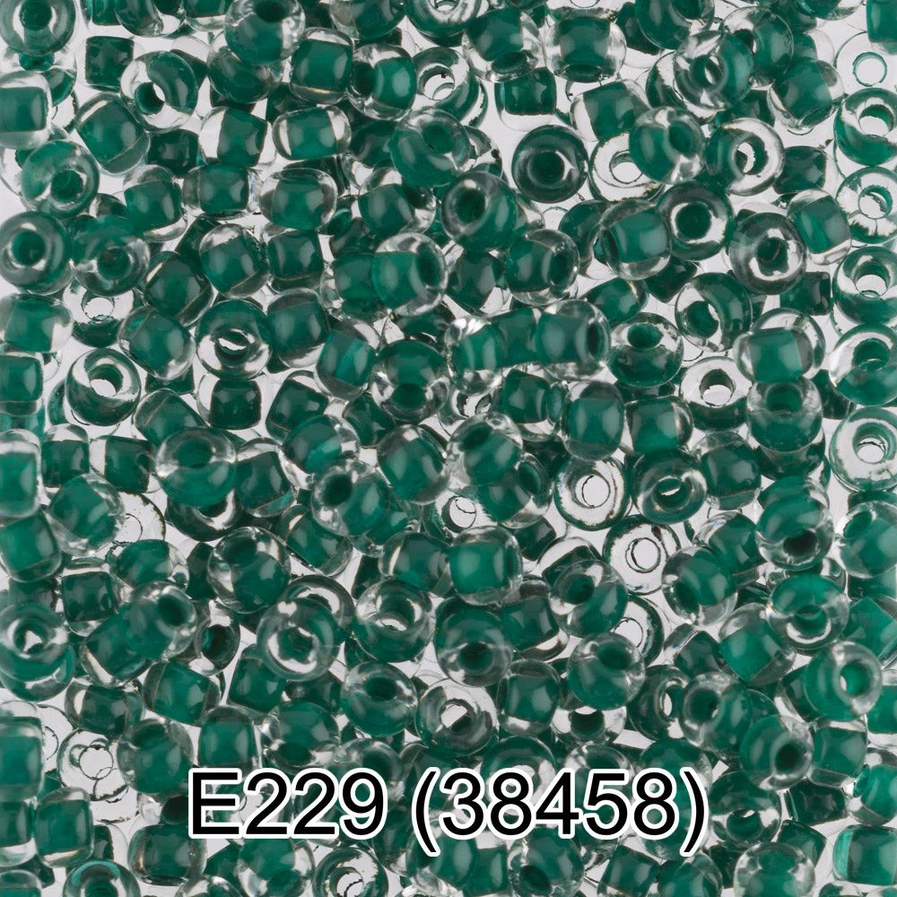 Бисер Gamma 10/0 (2.3 мм), 150 г (10х5 г), E229 зеленый, 38458, круглый 5