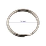 Кольцо для ключей и брелоков ⌀24 мм, металл, 04 никель, Gamma GH 107/24, 20 шт