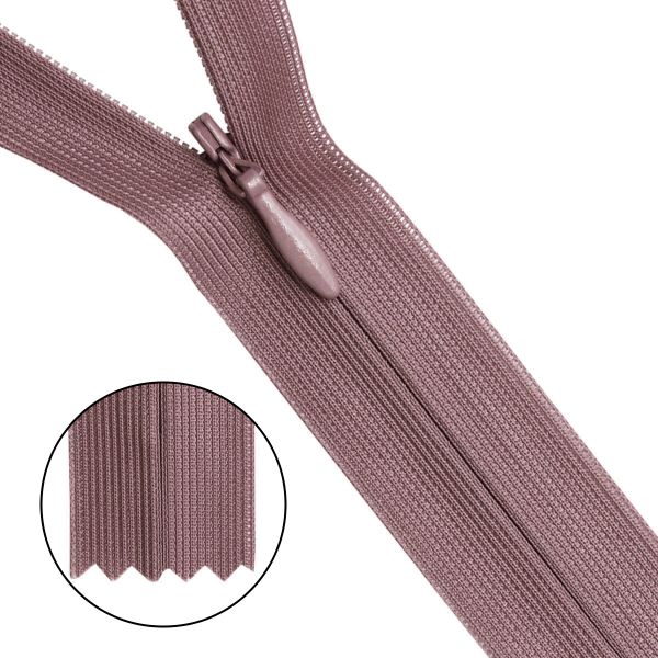 Молния потайная (скрытая) Т3 (3 мм) 1 зам., н/раз., 50 см, кофейный, 31283 / 50, 10 шт