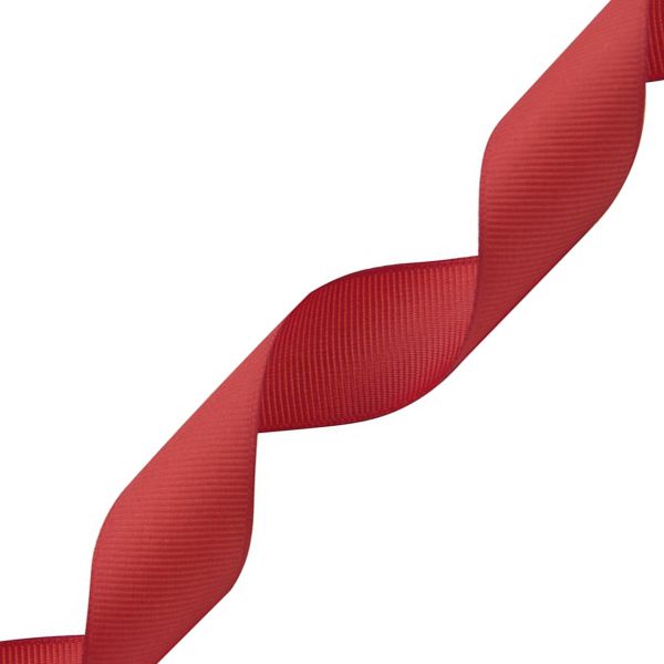 Лента репсовая (в рубчик) 25.0 мм, 026 красный, уп.18,28 м