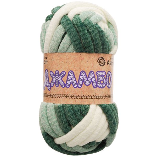 Пряжа Astra Premium (Астра Премиум) Джамбо / уп.1 мот. по 150 г, 13 м, 01 белый/зеленый