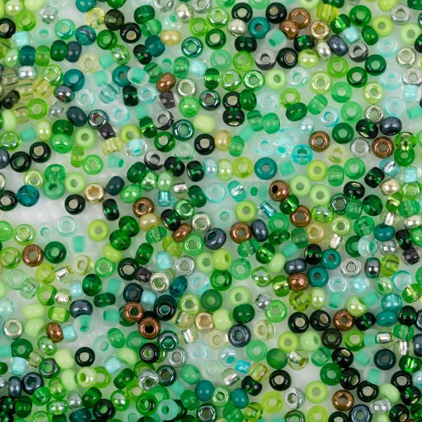 Бисер Чехия ассорти 50 г, №003 зеленый микс, Preciosa