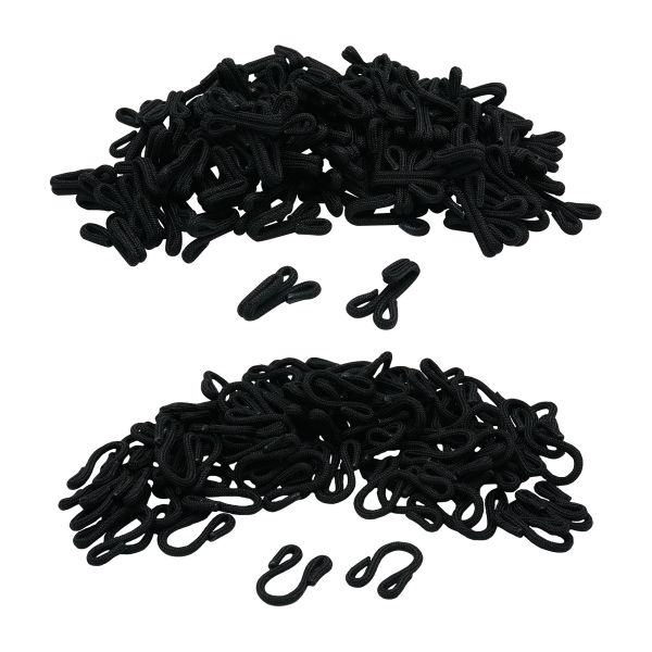 Крючки пришивные в оплетке 18х35 мм, цв.черный, 100 шт