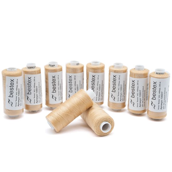 Нитки швейные бытовые Bestex 40/2, 365 м (400 ярд) / 10 кат., 024 светло-абрикосовый