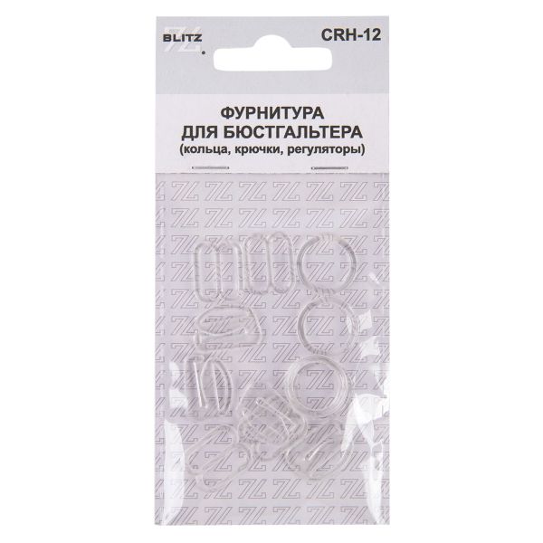Набор фурнитуры пластик 12.0 мм, 5х12 шт, 07 прозрачный, Blitz CRH-12