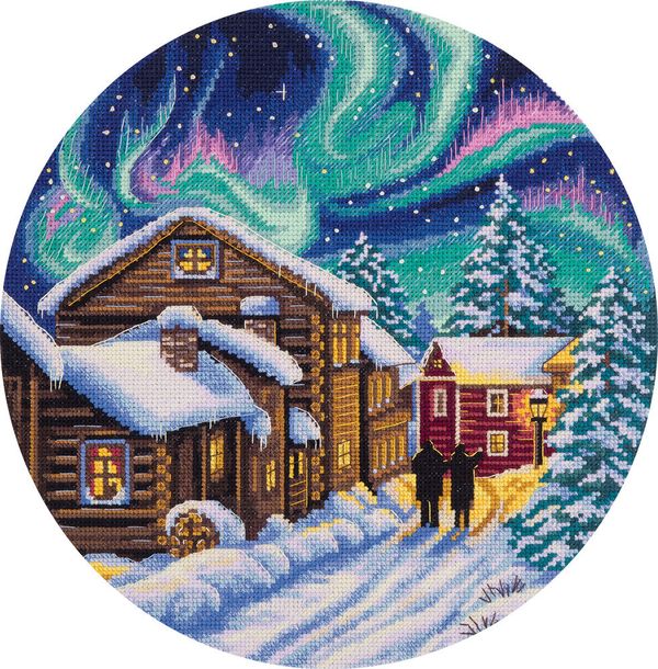 Набор для вышивания нитками Panna, Северная зима, 24х24 см