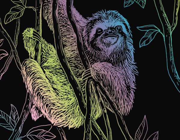 Набор для творчества Гравюра 20х25.5 см, №38 Ленивец (мульти), Hobbius SGHK