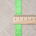 Лента атласная в горошек 15.0 мм / 22.5±1 метров, зеленый, Globus