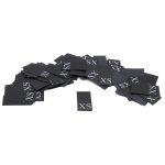 Этикетка-размерник 10х20мм, 100 шт/упак, черный фон/белый шрифт (MN) (XS)