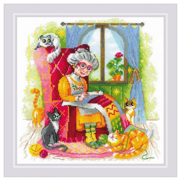Набор для вышивания нитками Риолис, Рукодельная идиллия 20х20 см, 617992