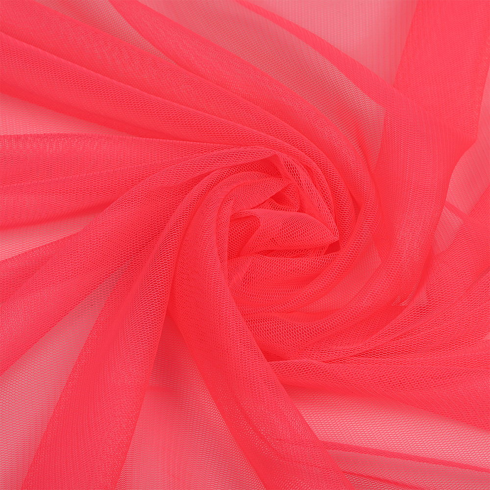 Сетка бельевая эластичная матовая 40 г/м², шир.150 см / отр. 10 метров, 57 неон розовый