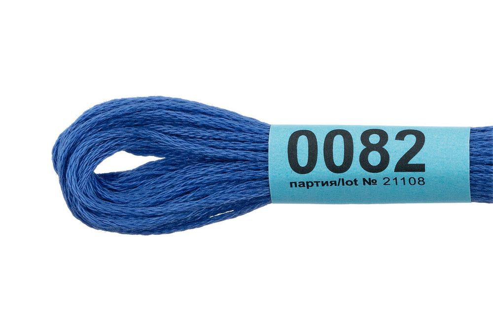 Мулине Gamma 100% хлопок, цв.0082 васильковый, 24 мотка по 8 метров