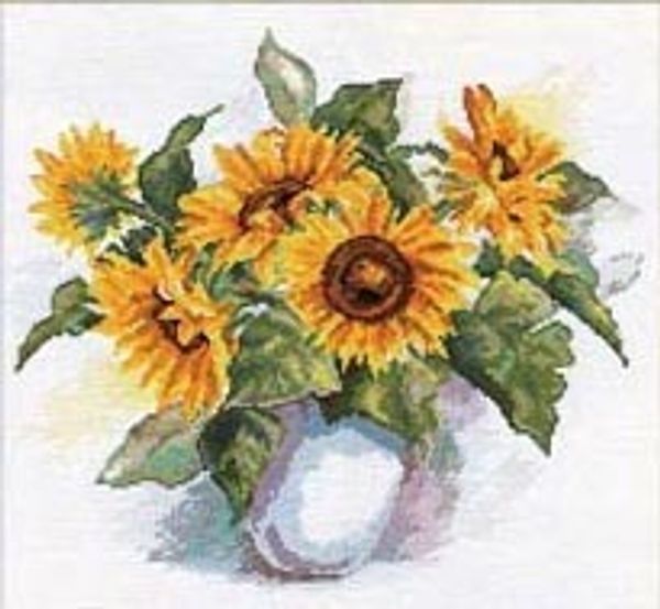 Набор для вышивания нитками Алиса, Подсолнухи 33х28 см