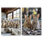 Блокнот на гребне A5 80 л., 4 шт, клетка, Ушастики 01235, Светоч Б126