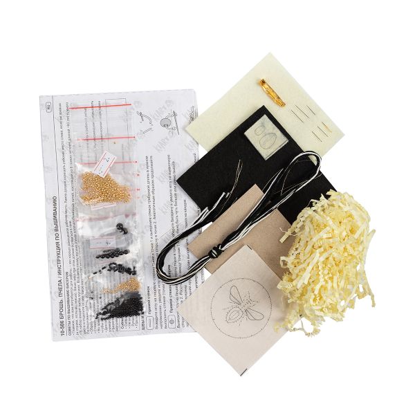 Набор для вышивания бисером Klart, Брошь. Пчела, 7х6 см