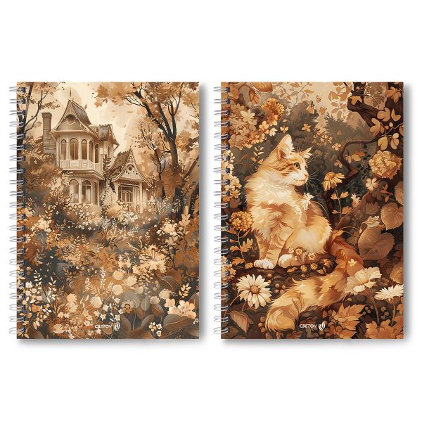 Тетрадь ученическая общая, выборочный УФ лак, A4 96 л. на гребне 65 г/м², белизна 100 %, 4 шт, клетка, 01261 Осень, Светоч Т132