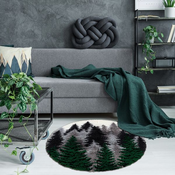 Набор для вышивания нитками Panna KI-7428, Коврик. Туманный лес, 66х66 см