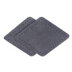 Заплатки пришивные из замши, ромб 6х8,4см с перфорацией, 2 шт, 100% кожа, 26 серый, 59115