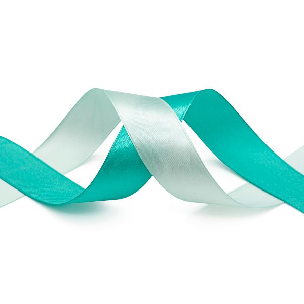 Набор атласных лент 2,5 см, 32.9 м, 2 ролика в упаковке, св. бирюзовый/бирюзовый