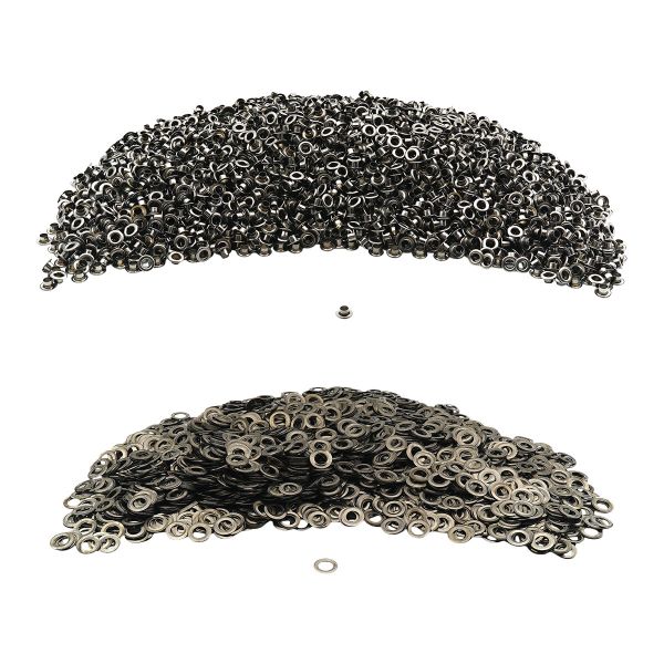 Люверсы металл ⌀6.0 мм (внутр.), h=6.42 мм, внешн. ⌀11.9 мм, №4, №4, сталь, чер.никель, уп.≈5000 шт, New Star