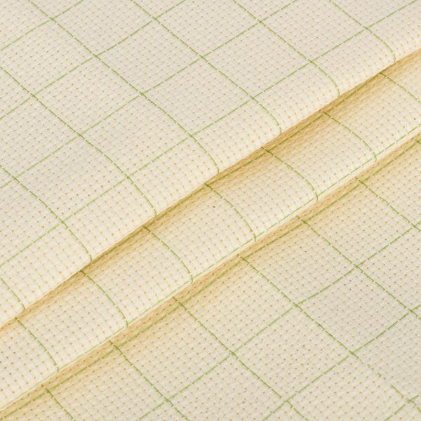 Канва Aida 14 ct, 30х40±2 см, кремовый в клетку, Gamma