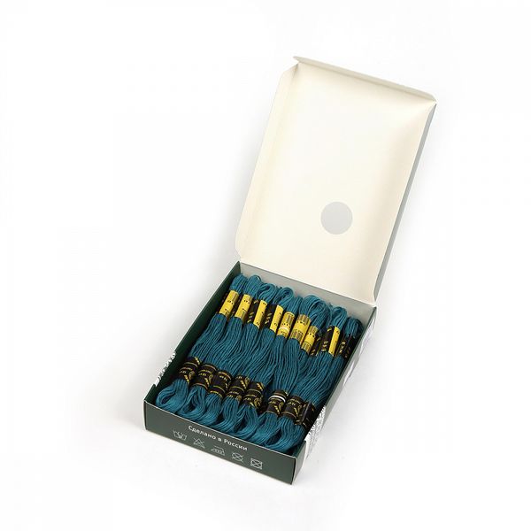 Мулине ПНК им.Кирова цв.3410 зеленый, 24 мотка по 8 метров