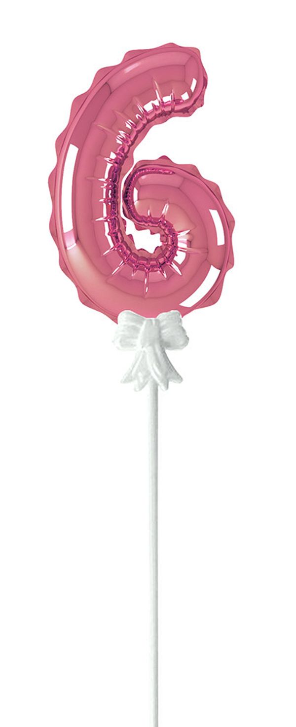 Шар самодув Цифра, 5 шт, 6, розовый, Boomzee FBZ-06