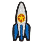 Термоаппликация "Сине-серая ракета", 2.8х6.5см