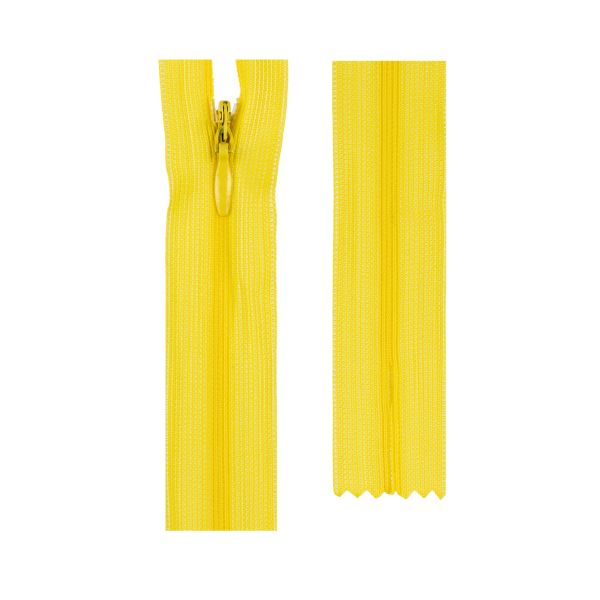 Молния спираль потайная плательная Т3 (3 мм) 1 зам., н/раз., 35 см, сатин (плотная) 109 я.желтый, G013P Gamma, 10 шт