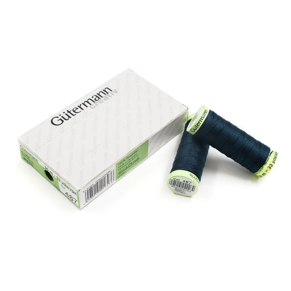 Нитки отделочные Gutermann Top Stitch, 30м, 487 т.т.сине-зеленый, 5 катушек