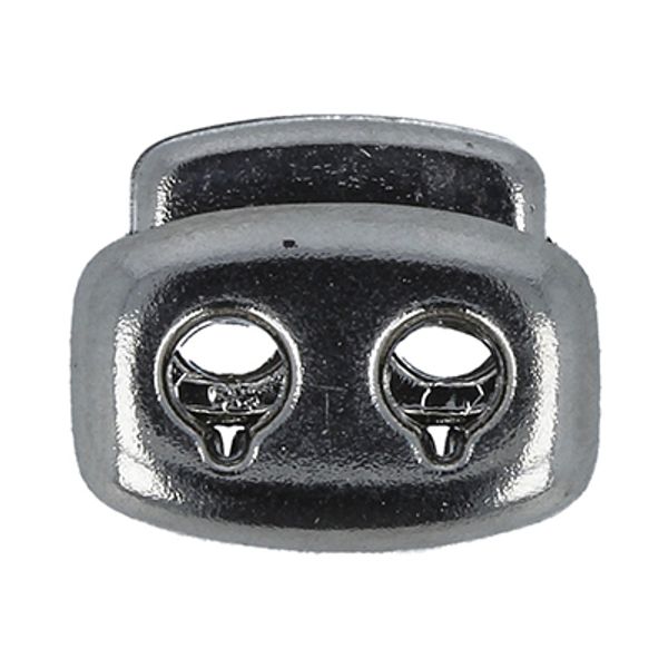 Фиксатор (зажим) для шнура пластик 2 отв., ⌀3.0 мм, 72 шт, 04 никель, Micron A 5562