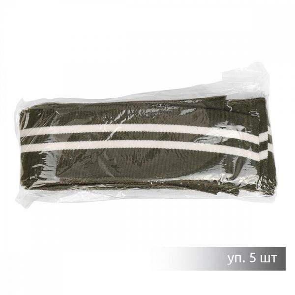 Подвяз (довяз) трикотажный 6.0х80 см, олива с белыми полосами, 100% п/э, 5 штук