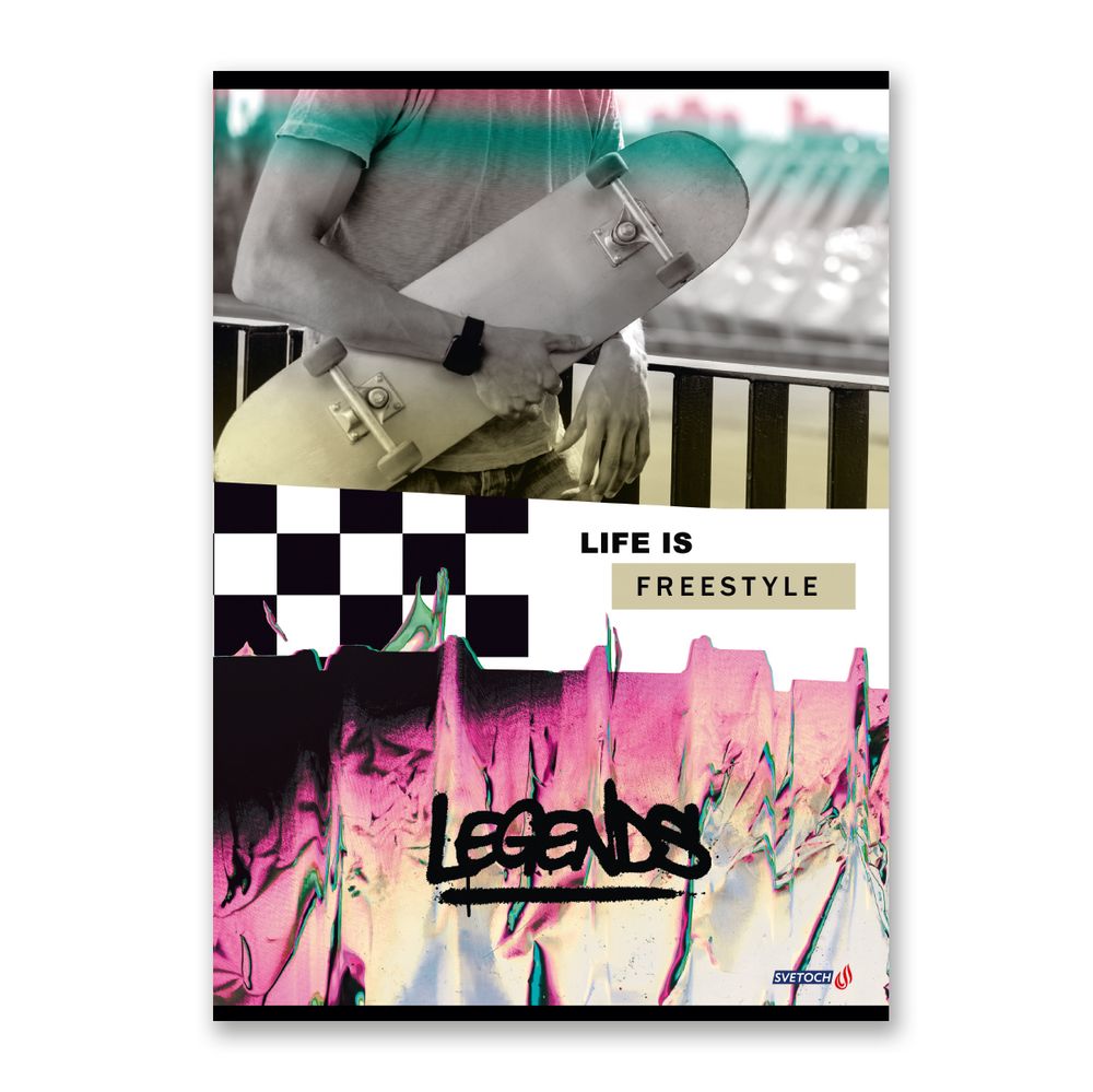 Тетрадь ученическая общая, A4 48 л. на скобе 65 г/м², белизна 100%, 6 шт, клетка, 000454 Точка опоры, Светоч 48ТСК4_0_2_1