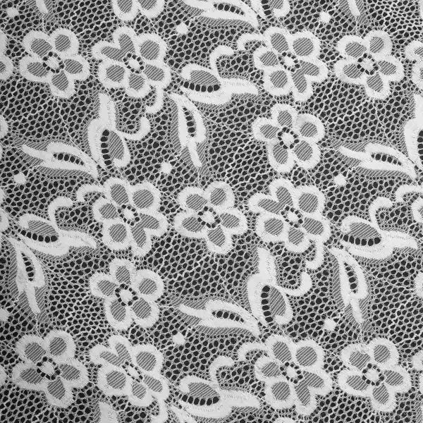 Кружево бельевое эластичное 400 мм / 3.4 метра, цвет белый