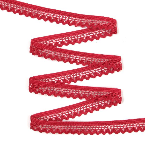 Резинка бельевая (ажурная) 13.5 мм / 50 метров, бордовый, 0313/81