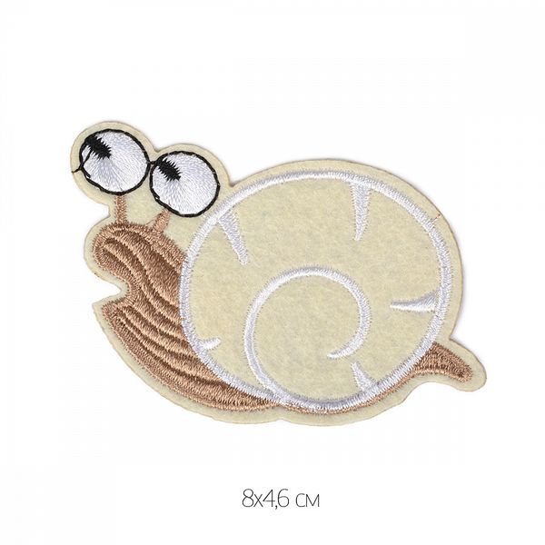 Термоаппликация Улитка 8х4,6см, 10 шт