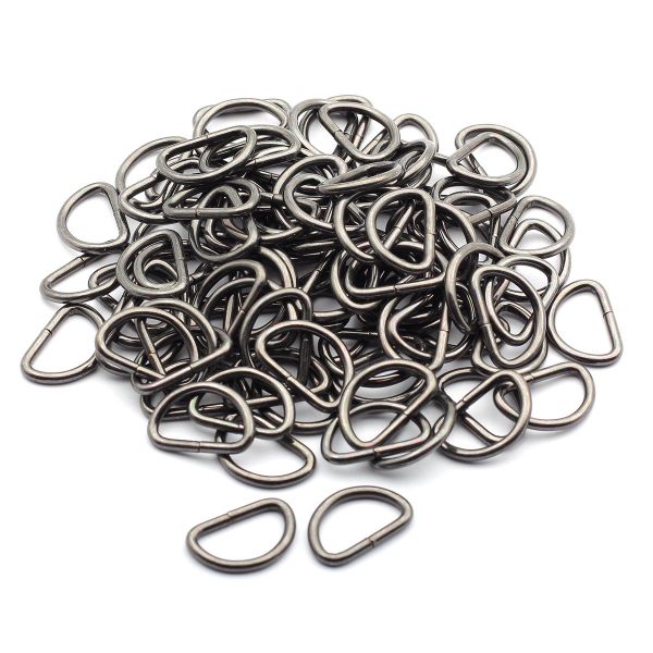 Полукольцо сварное металл внутр. 20 мм (внешн. 25х17 мм, ⌀2.5 мм), 100 шт, чер.никель ГР, 6064