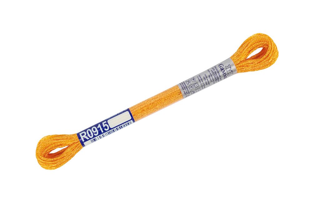Мулине Gamma вискоза 100%, цв.R0915 св.желто-оранжевый, 12 мотков по 8 метров