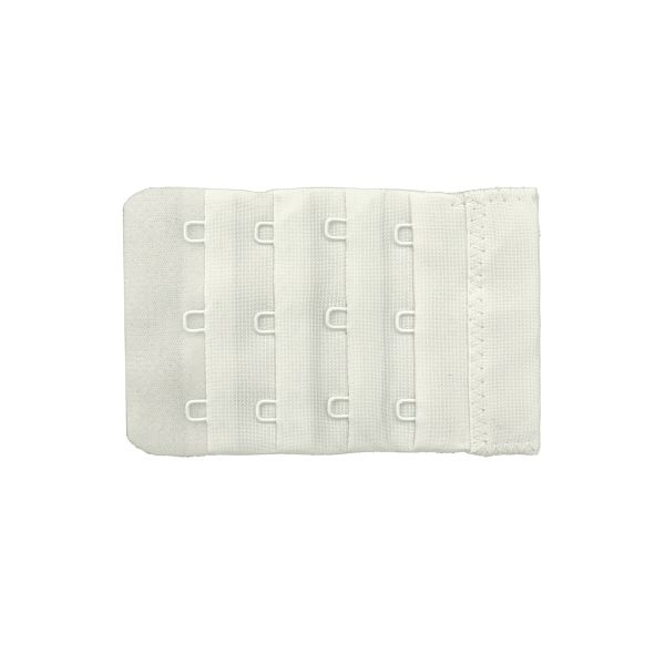 Удлинитель застежки для бюстгальтера 50.0 мм, белый, 3 крючка, Hobby&Pro, 5 шт