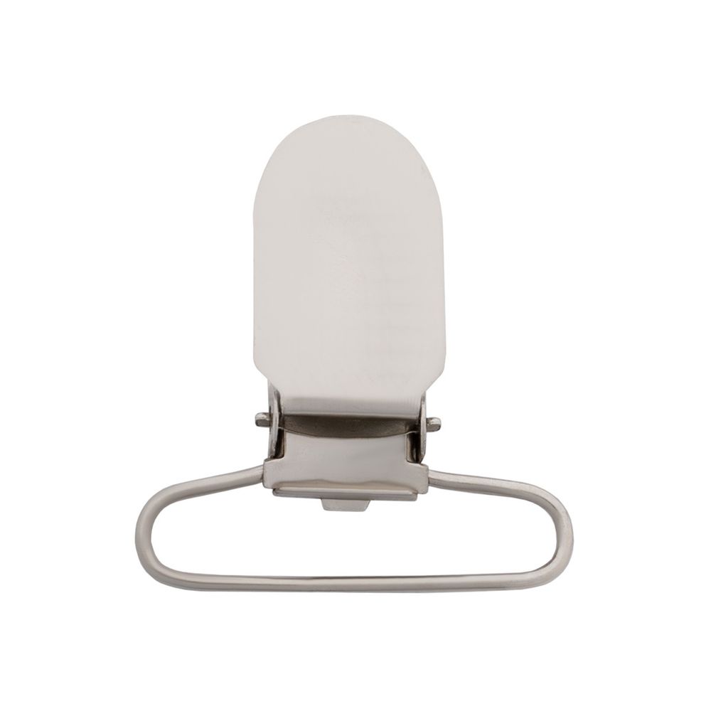 Клипса для подтяжек гладкая 35.0 мм, сталь (уп.20 шт) New Star (никель)