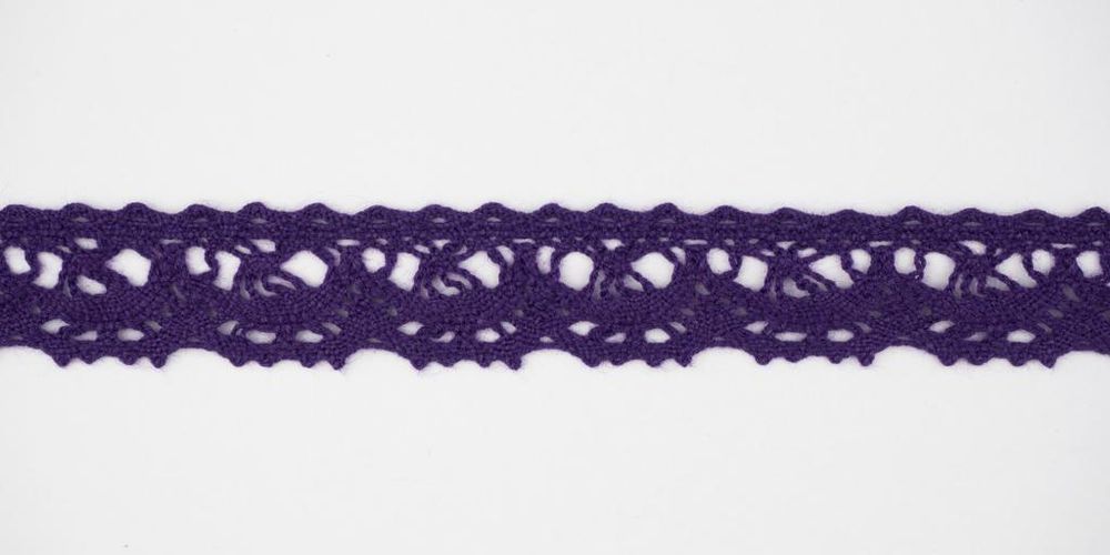 Кружево вязаное (тесьма) 16 мм цв.фиолетовый, Alfa, 25 метров, AF-093-118