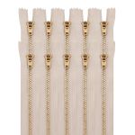 Молния металл джинсовая Т5 (5 мм) 1 зам., н/раз., 16 см, бежевый, 39093/16-3, 10 шт