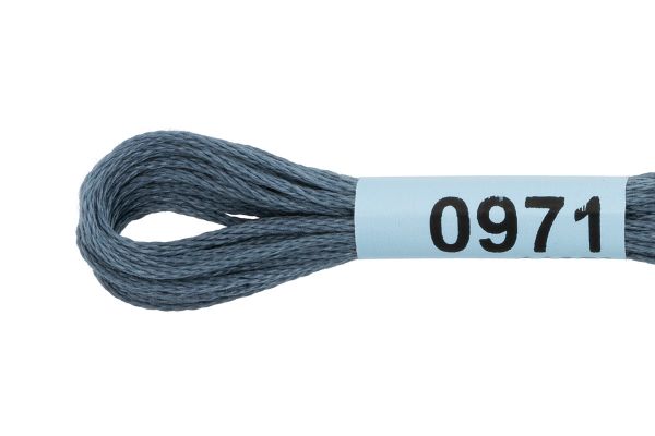 Мулине Gamma 100% хлопок, цв.0971 т.серый, 24 мотка по 8 метров