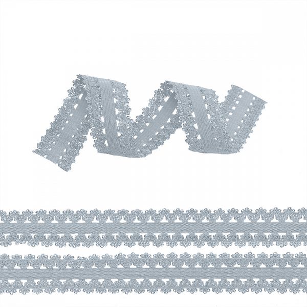 Резинка бельевая (ажурная) 20.0 мм / 6±0.5 метров, RB04 св.серый S330