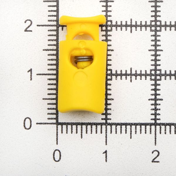 Фиксатор (зажим) для шнура пластик 1 отв., ⌀4.5 мм, 19х9 мм, цилиндр, ПП, желтый, 100 шт