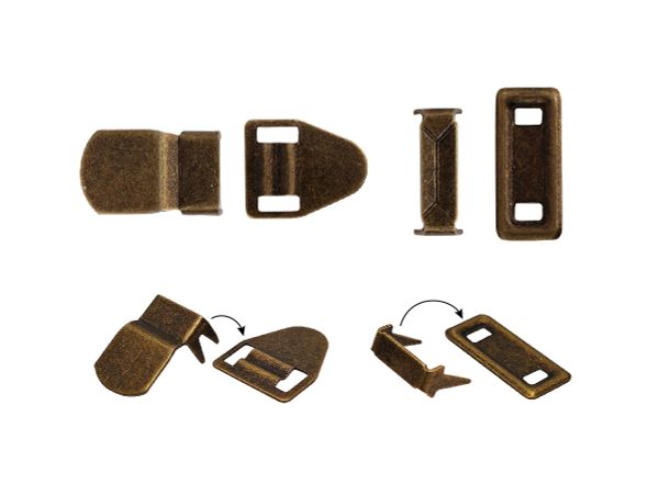 Крючки брючные (юбочные) BRF10-203 нержавеющая сталь 10 мм, установочные, антик, 4 шипа, 1000 комплектов, Брючникофф